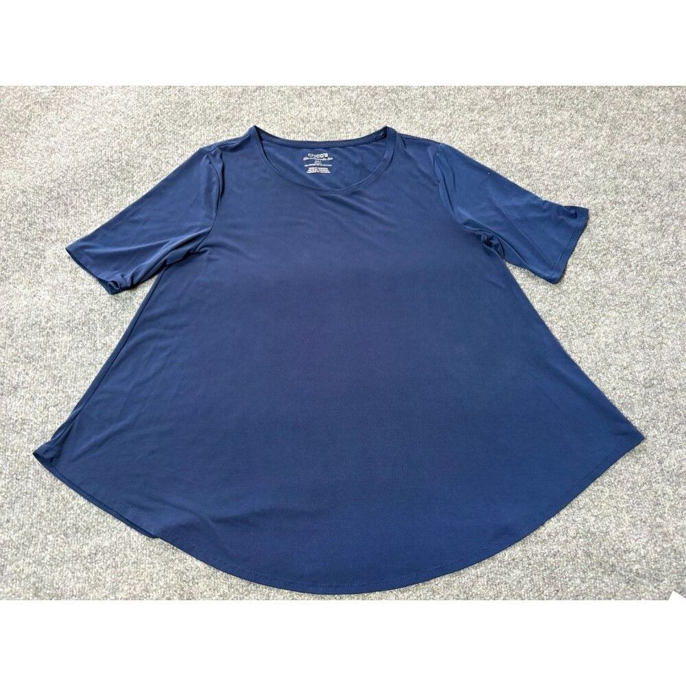 Chicos The Ultimate Tee Womens Size 1 Blue Short Sleeve Shirt